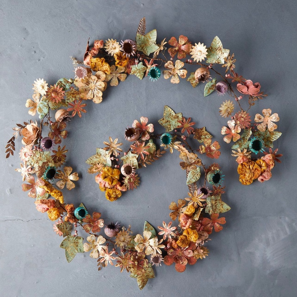 Anthropologie Terrain Iron + Velvet Autumn Harvest Garland NWT & bag